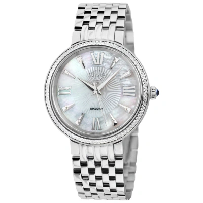 Gv2 By Gevril Genoa Diamond Mother Of Pearl Dial Ladies Watch 12530 In Mop / Mother Of Pearl