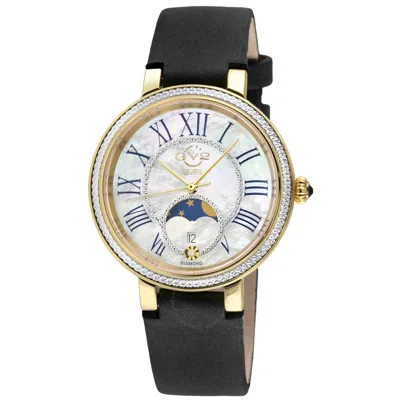 Gv2 By Gevril Genoa Mother Of Pearl Dial Quartz Moon Phase Diamond Ladies Watch 12542 In Metallic