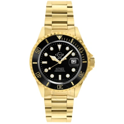 Gv2 By Gevril Liguria Automatic Black Dial Men's Watch 42227 In Black / Gold Tone / Yellow