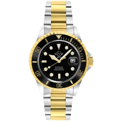 Gv2 By Gevril Liguria Automatic Black Dial Men's Watch 42257 In Two Tone  / Black / Gold Tone / Yellow