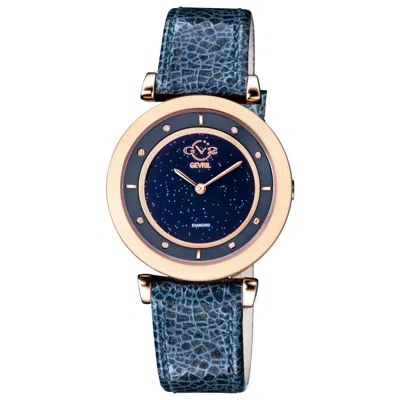 Gv2 By Gevril Lombardy Diamond Women's Watch In Blue