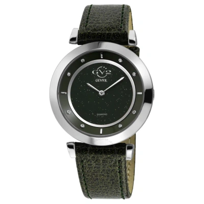 Gv2 By Gevril Lombardy Quartz Diamond Black Dial Ladies Watch 14400