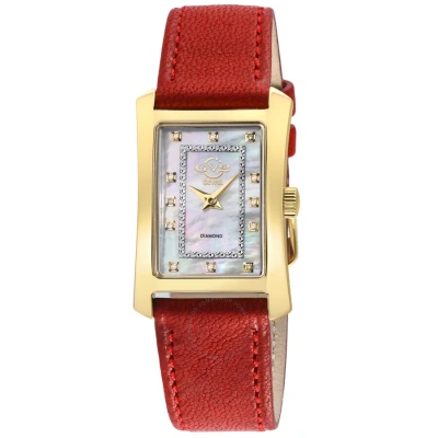 Gv2 By Gevril Luino Diamond Mother Of Pearl Dial Ladies Watch 14602 In Red   / Gold Tone / Mop / Mother Of Pearl / Yellow