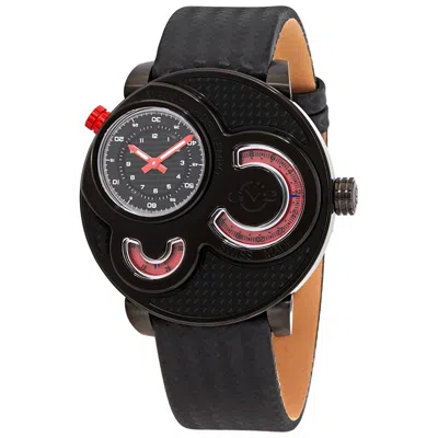 Gv2 By Gevril Macchina Del Tempo Black Dial Gmt Men's Watch 8305