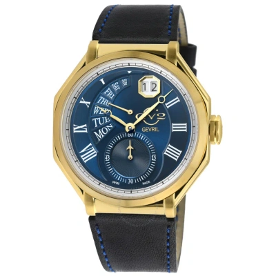 Gv2 By Gevril Marchese Quartz Blue Dial Men's Watch 42424 In Black / Blue / Gold Tone / Yellow