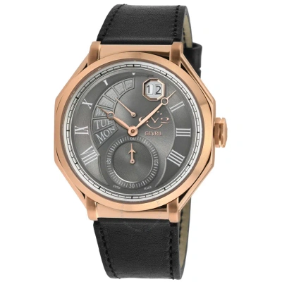Gv2 By Gevril Marchese Quartz Grey Dial Men's Watch 42423 In Black / Gold Tone / Grey / Rose / Rose Gold Tone
