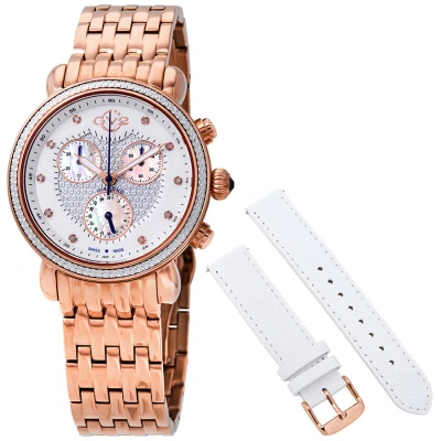 Gv2 By Gevril Marsala Chronograph Diamond Crystal Ladies Watch 9881 In Gold