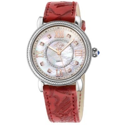 Gv2 By Gevril Marsala Mother Of Pearl Dial Ladies Watch 9860l.1 In Red   / Gold Tone / Mop / Mother Of Pearl / Rose / Rose Gold Tone