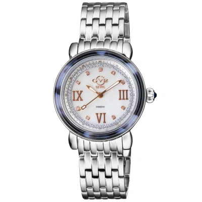 Gv2 By Gevril Marsala Tortoise Diamond Mother Of Pearl Dial Ladies Watch 9850b In Blue / Gold Tone / Mop / Mother Of Pearl / Rose / Rose Gold Tone / Tortoise