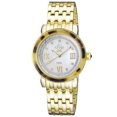 Gv2 By Gevril Marsala Tortoise Diamond Mother Of Pearl Dial Ladies Watch 9851b In Neutral
