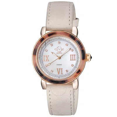 Gv2 By Gevril Marsala Tortoise Diamond Mother Of Pearl Dial Ladies Watch 9853 In Gold Tone / Mop / Mother Of Pearl / Rose / Rose Gold Tone / Tan   / Tortoise