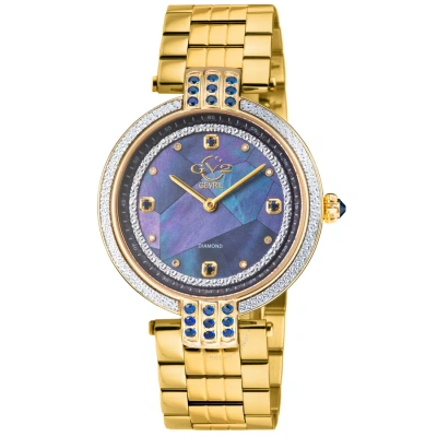 Gv2 By Gevril Matera Diamond Mother Of Pearl Dial Ladies Watch 12802b In Gold Tone / Mop / Mother Of Pearl / Yellow