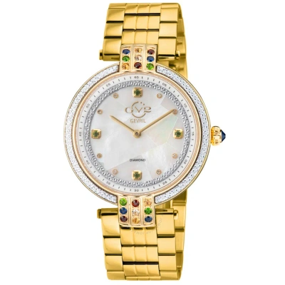 Gv2 By Gevril Matera Diamond Mother Of Pearl Dial Ladies Watch 12803b In Gold Tone / Mop / Mother Of Pearl / Yellow