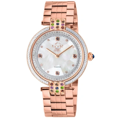 Gv2 By Gevril Matera Diamond Mother Of Pearl Dial Ladies Watch 12805b In Gold Tone / Mop / Mother Of Pearl / Rose / Rose Gold Tone