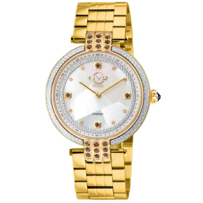 Gv2 By Gevril Matera Diamond Mother Of Pearl Dial Ladies Watch 12808b In Gold