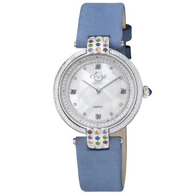 Gv2 By Gevril Matera Mother Of Pearl Dial Ladies Watch 12806 In Blue / Mop / Mother Of Pearl