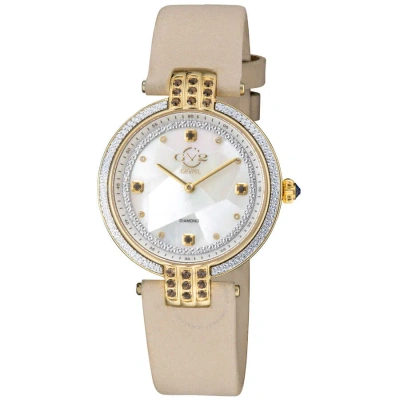 Gv2 By Gevril Matera Mother Of Pearl Dial Ladies Watch 12808 In Gold Tone / Mop / Mother Of Pearl / Tan   / Yellow