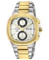 Gv2 By Gevril Men's Potente Chronograph Swiss Automatic Two-tone Stainless Steel Watch 40mm In Silver