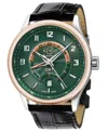 Gv2 By Gevril Men's Swiss Quartz Giromondo Black Leather Watch 42mm In Black