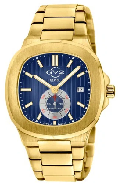 Pre-owned Gv2 By Gevril Mens 18302b Potente Swiss Automatic Eta 2895 Date Ipyg Steel Watch