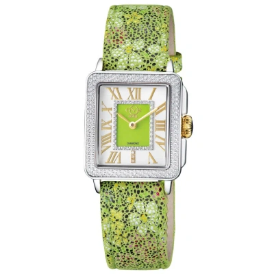 Gv2 By Gevril Padova Floral Mother Of Pearl Dial Ladies Watch 12315f In Green