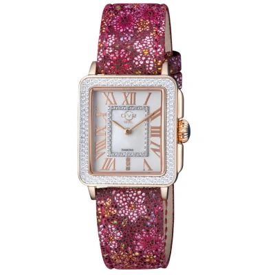 Gv2 By Gevril Padova Floral Mother Of Pearl Dial Ladies Watch 12316f In Red   / Gold Tone / Mop / Mother Of Pearl / Rose / Rose Gold Tone