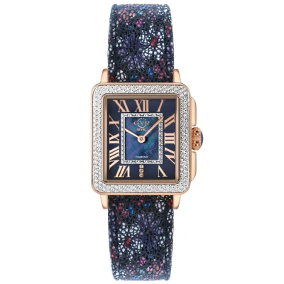 Gv2 By Gevril Padova Floral Quartz Mother Of Pearl Dial Diamond Ladies Watch 12306f In Blue / Gold Tone / Mop / Mother Of Pearl / Rose / Rose Gold Tone
