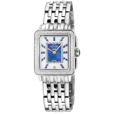 Gv2 By Gevril Padova Gemstone Diamond Mother Of Pearl Dial Ladies Watch 12332b In Blue / Gold Tone / Mother Of Pearl / White