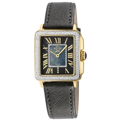 Gv2 By Gevril Padova Quartz Diamond Ladies Watch 12307 In Black / Gold Tone / Mop / Mother Of Pearl / Yellow