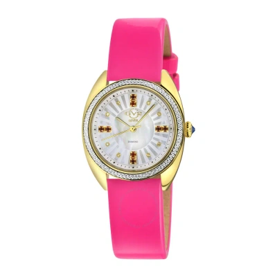 Gv2 By Gevril Palermo Diamond Mother Of Pearl Dial Ladies Watch 13102-8 In Gold Tone / Mop / Mother Of Pearl / Pink / Yellow