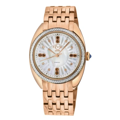 Gv2 By Gevril Palermo Diamond Mother Of Pearl Dial Ladies Watch 13103b In Gold Tone / Mop / Mother Of Pearl / Rose / Rose Gold Tone