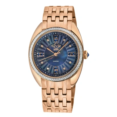 Gv2 By Gevril Palermo Diamond Mother Of Pearl Dial Ladies Watch 13104b In Gold Tone / Mop / Mother Of Pearl / Rose / Rose Gold Tone