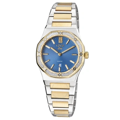 Gv2 By Gevril Palmanova Blue Dial Ladies Watch 12705 In Gold