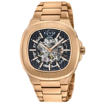 Gv2 By Gevril Potente Automatic Black Dial Men's Watch 18118b In Black / Gold Tone / Rose / Rose Gold Tone
