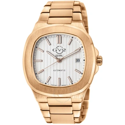 Gv2 By Gevril Potente Automatic White Dial Men's Watch 18102 In Gold Tone / Rose / Rose Gold Tone / White