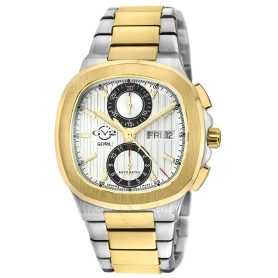 Gv2 By Gevril Potente Chronograph Automatic White Dial Men's Watch 18503b In Two Tone  / Gold Tone / White / Yellow