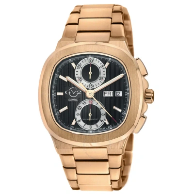 Gv2 By Gevril Potente Chronograph Black Dial Men's Watch 18502b In Black / Gold Tone / Rose / Rose Gold Tone