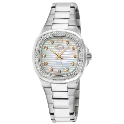 Gv2 By Gevril Potente Quartz Diamond Ladies Watch 18201b In Gold Tone / Mop / Mother Of Pearl / Rose / Rose Gold Tone