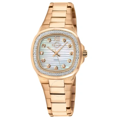 Gv2 By Gevril Potente Quartz Diamond Ladies Watch 18202b In Gold Tone / Mop / Mother Of Pearl / Rose / Rose Gold Tone