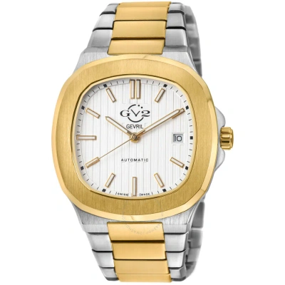 Gv2 By Gevril Potente White Dial Men's Watch 18103 In Two Tone  / Gold Tone / White / Yellow