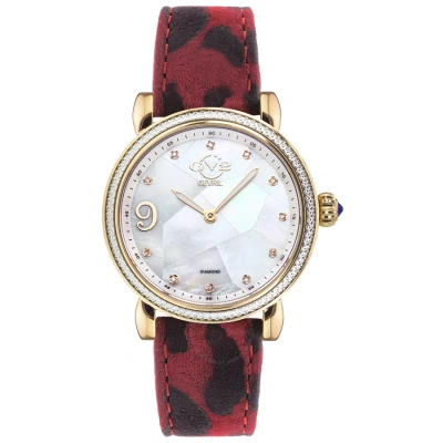Gv2 By Gevril Ravenna Diamond White Mother Of Pearl Dial Ladies Watch 12602 In Gold Tone / Mother Of Pearl / White