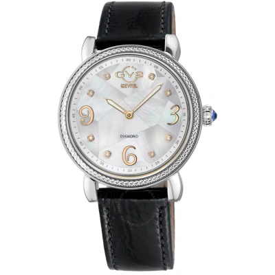 Gv2 By Gevril Ravenna Mother Of Pearl Dial Ladies Watch 12610 In Black / Gold Tone / Mop / Mother Of Pearl