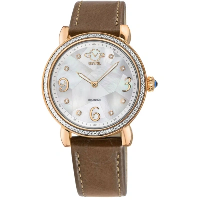 Gv2 By Gevril Ravenna Mother Of Pearl Dial Ladies Watch 12611 In Brown / Gold Tone / Mop / Mother Of Pearl / Rose / Rose Gold Tone