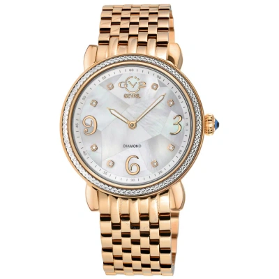 Gv2 By Gevril Ravenna Mother Of Pearl Dial Ladies Watch 12611b In Gold Tone / Mop / Mother Of Pearl / Rose / Rose Gold Tone