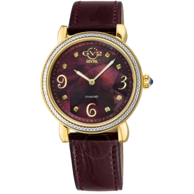 Gv2 By Gevril Ravenna Mother Of Pearl Dial Ladies Watch 12614 In Red   / Gold Tone / Mop / Mother Of Pearl / Yellow