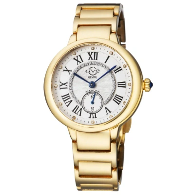 Gv2 By Gevril Rome Quartz White Dial Ladies Watch 12202b In Blue / Gold Tone / White