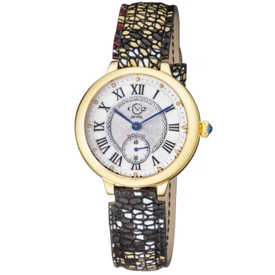 Gv2 By Gevril Rome Quartz White Dial Ladies Watch 12202s In Black / Blue / Gold Tone / White / Yellow