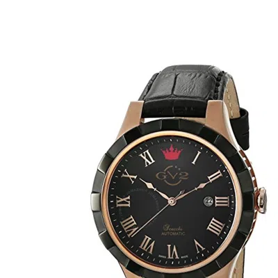 Gv2 By Gevril Scacchi Black Dial Automatic Men's Watch 9505 In Gold