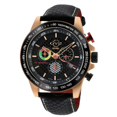 Gv2 By Gevril Scuderia Chronograph Tachymeter Black Dial Men's Watch 9921 In Black / Gold Tone / Rose / Rose Gold Tone / Skeleton