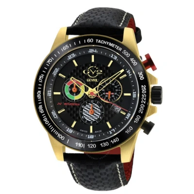 Gv2 By Gevril Scuderia Chronograph Tachymeter Black Dial Men's Watch 9922 In Black / Gold Tone / Skeleton / Yellow